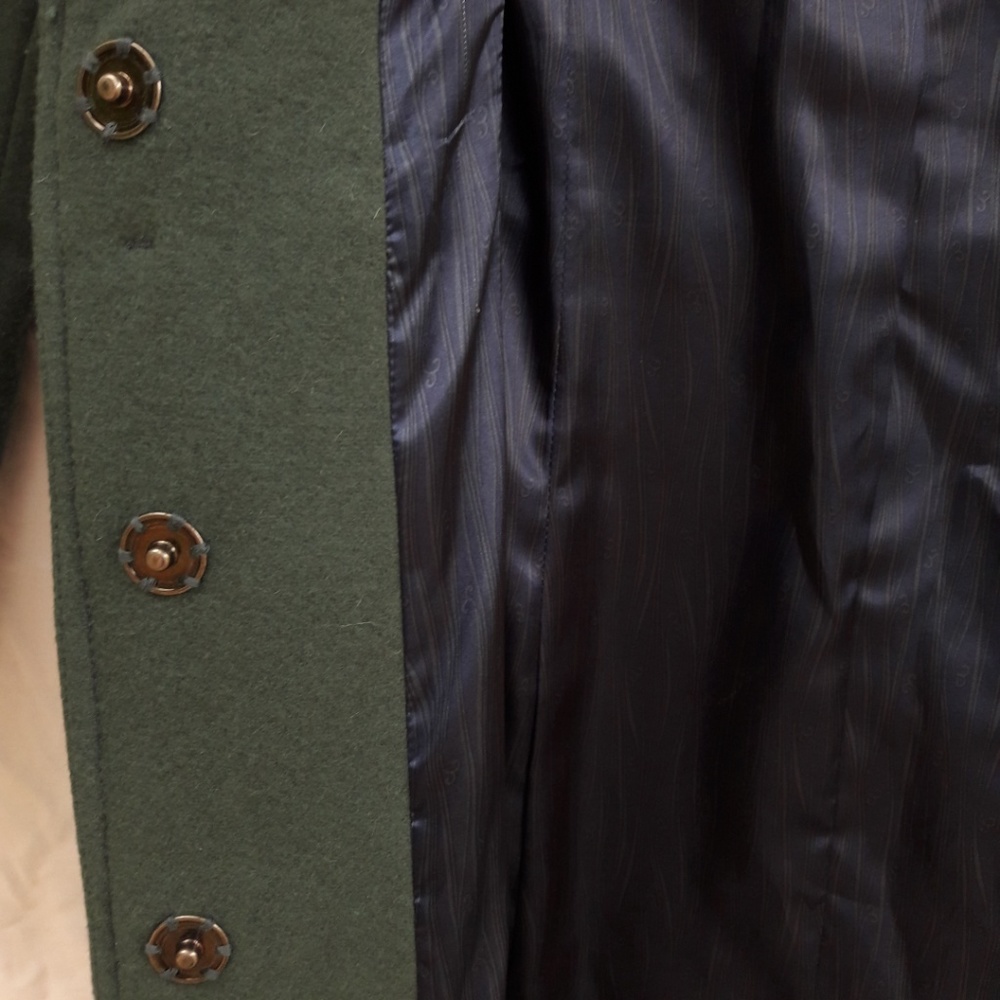 Mossimo Wool Blend Jacket Coat Camel Like Wool Tie Belt Vintage Sage S Small - Picture 3 of 6